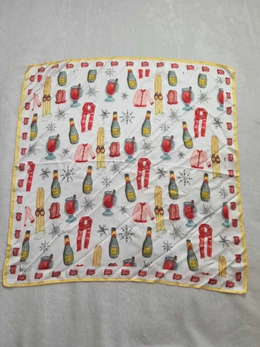 New Anthropologie Apres Ski skiing Nikki Ackerman 27x27 scarf 2